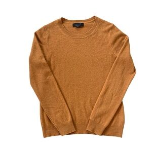 Tahari 100% Cashmere Burnt Orange Rust Crewneck Sweater Size M